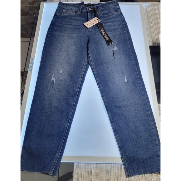 Nanette Lepore Pants Blue SZ 4 Jolie Super High Rise Taper Retro Denim LJ7727MAD - Picture 1 of 11